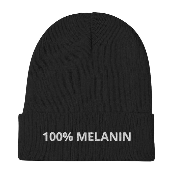 100% Melanin Embroidered Beanie