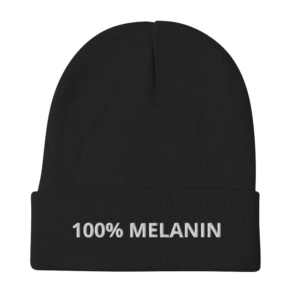 100% Melanin Embroidered Beanie