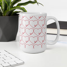 Load image into Gallery viewer, White Heart Print Mug